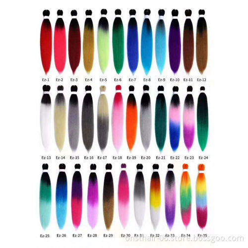 Pre Stretched Braiding Hair Extensions Easy Crochet Braid Hair Bundle Yaki Straight Ombre Soku Synthetic Jumbo Box Braids >=60%